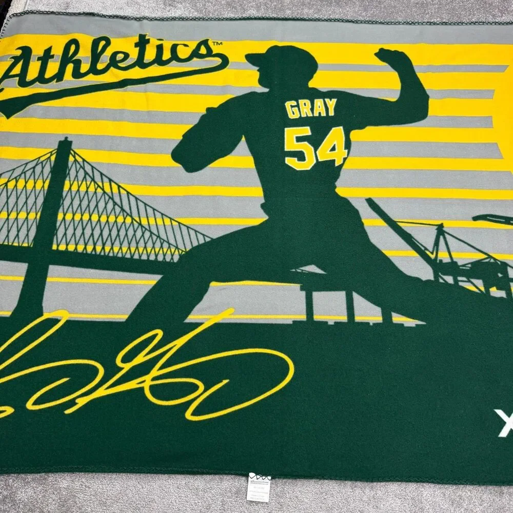 Oakland Athletic A's Sonny Gray #54 SGA Xfinity MLB Fleece Throw Blanket 45x60